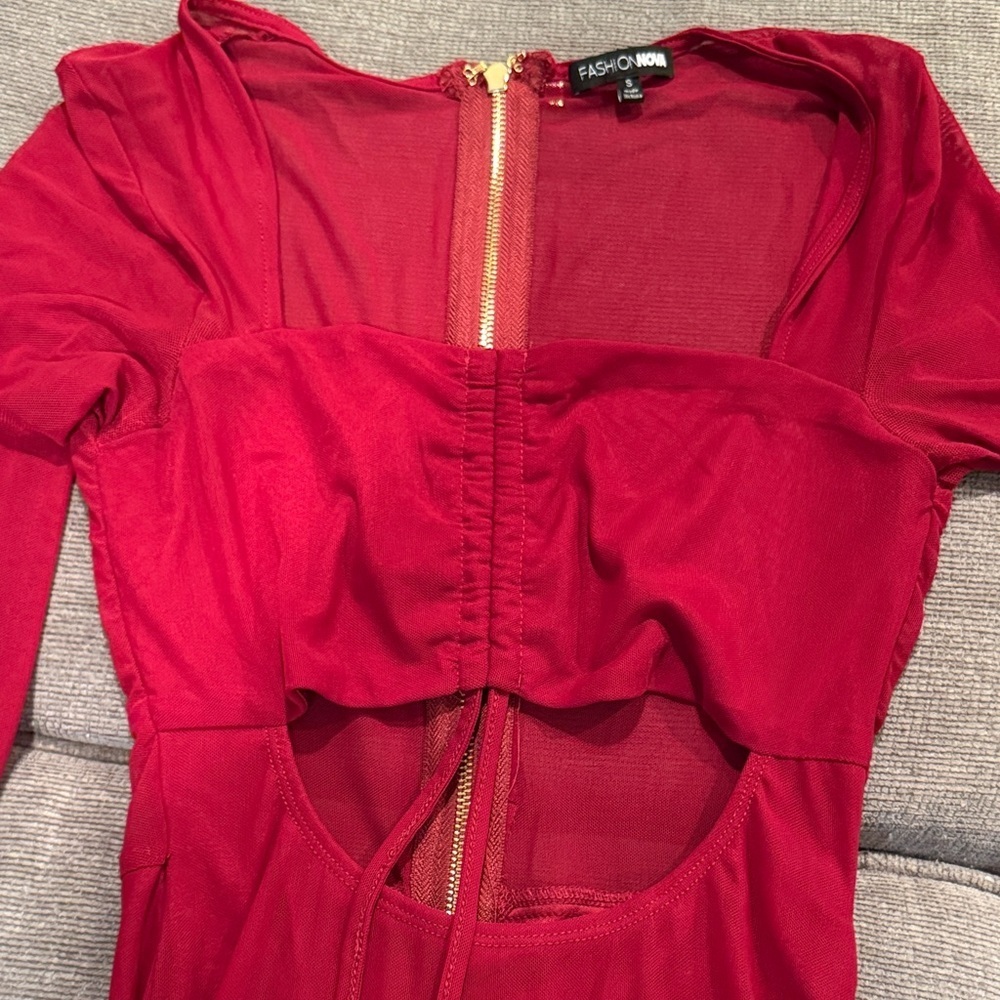 Fashion Nova Red Long Sleeve Dress - Picture 5 of 6